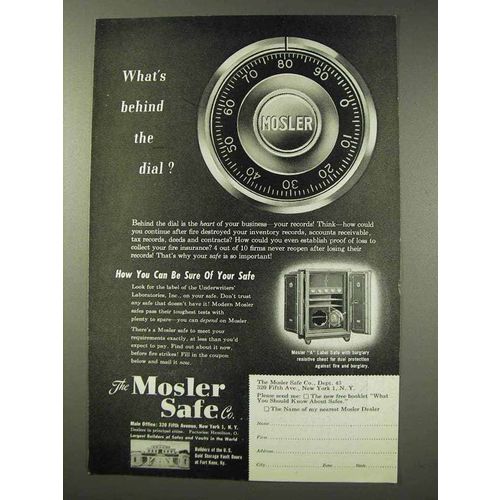 1949 Mosler Safe Ad - What's Behind the Dial?
