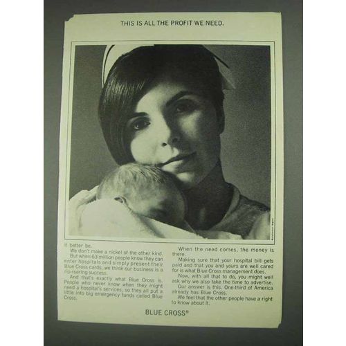 1967 Blue Cross Insurance Ad - All The Profit We Need