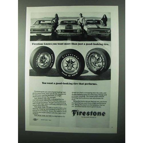 1971 Firestone Sports 500, Wide Oval 70 & 60 Tires Ad