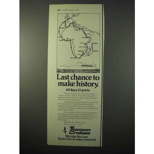 1975 Thomson Cruises Ad - Last Chance to Make History