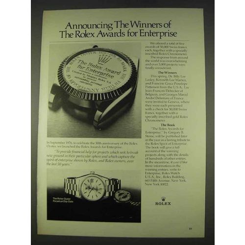 1978 Rolex Oyster Perpetual Day-Date Watch Ad - Winners