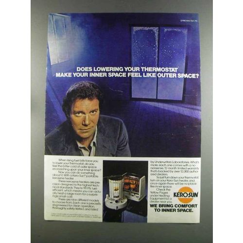 1982 Kero-sun Kerosene Heater Ad - William Shatner