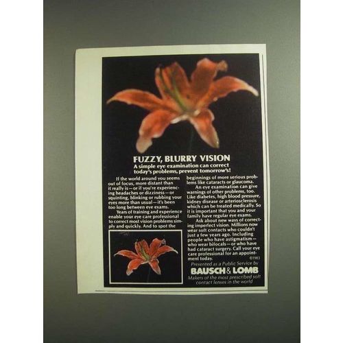 1984 Bausch & Lomb Contact Lenses Ad - Fuzzy, Blurry