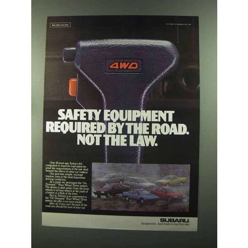 1986 Subaru Cars Ad - Safety Equipment Required
