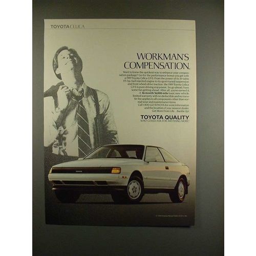 1989 Toyota Celica GT-S Car Ad - Workman's Compensation