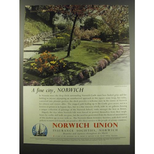 1957 Norwich Union Insurance Advertisement - A fine city, Norwich