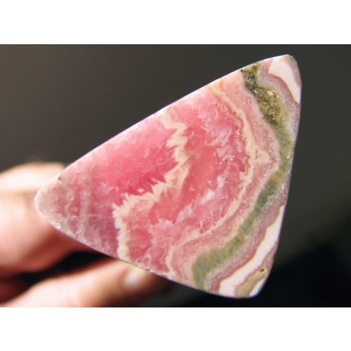 Rhodochrosite Cabochon: Flower Pattern in Rose, White, Brown; 28 cts; Argentina