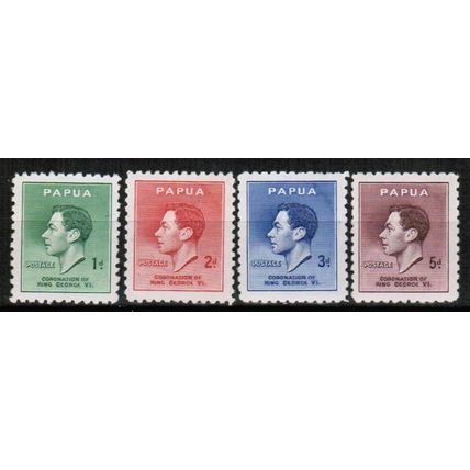 1937 Papua Sc# 118-121 George VI Coronation MH set of 4