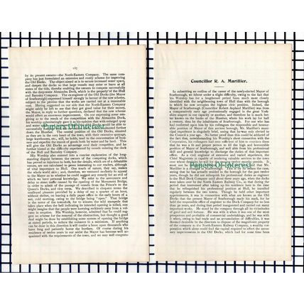 (6387) Councillor R A Marillier Mayor Scarborough Town Council - 1901 Article