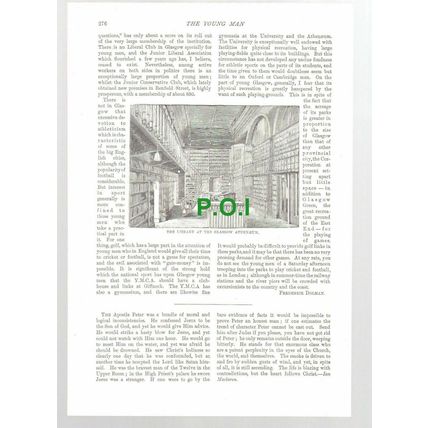 (5416) Glasgow United YMCA / University / Athenaeum Lord Overtoun 1896 Article