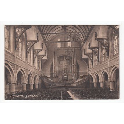 Guildhall Interior Plymouth Postcard Devon 22391