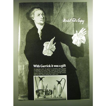 1969 Marshall Field & Company Antique Silver Ad - With Garrick it was a gift