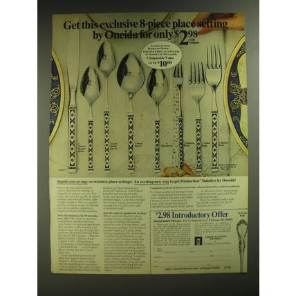 1974 Oneida Distinction Stainless Silverware Advertisement