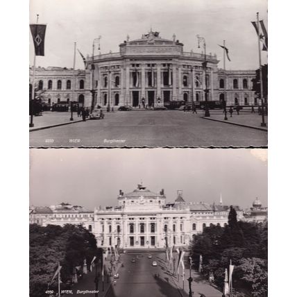 Wien Burgtheater Austria 2x Theatre Real Photo Postcard s