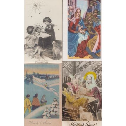 Polish Nativity 4x Christmas Poland Set of Postcard s