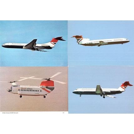 British Airways BV234 Helicopter VC10 Trident 3 BAC 1-11 Postcard s