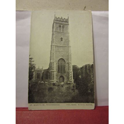 ST. MARY'S CHURCH, WOODBRIDGE, Suffolk unused antique postcard by B & Co. /