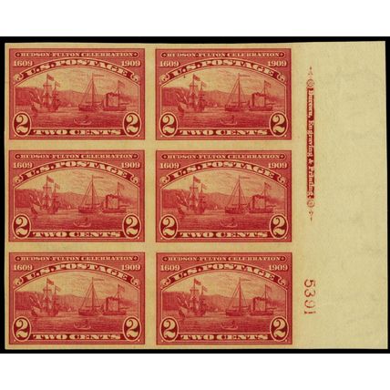 373, Mint XF NH 2¢ Plate Block of Six Stamps * Stuart Katz