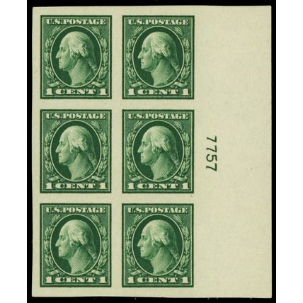 481, Mint NH Superb 1¢ Plate Block of Six Stamps * Stuart Katz