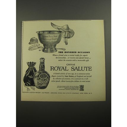 1956 Chivas Royal Salute Scotch Advertisement - The honored occasion