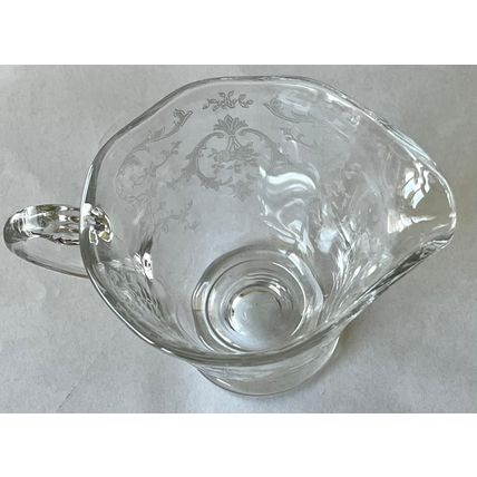 Etched Crystal Footed Creamer Fostoria - excellent condition Vintage