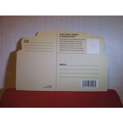 KILIMANJARO SAFARIS, DISNEY'S ANIMAL KINGDOM, FLORIDA, US unused postcard =
