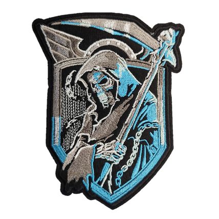 Reaper Iron on Patch Embroidered Sew Biker 14 cm x 11 cm Punk Rock Gothic P670