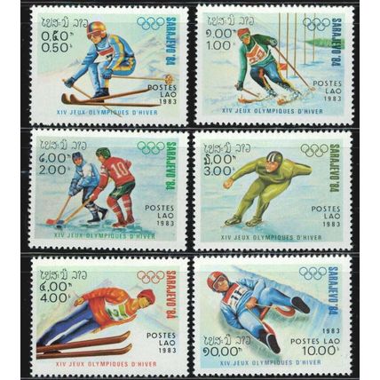 Laos 473-478 MNH Sarajevo Winter Olympics Sports ZAYIX 031822S83M
