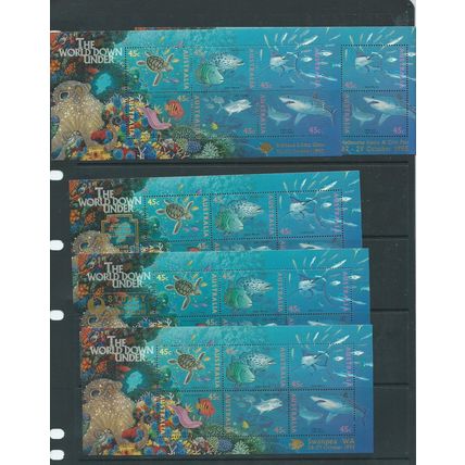 australia 1995 marine life world down under 5 sheets sgms1562 sg 1562 see desc.
