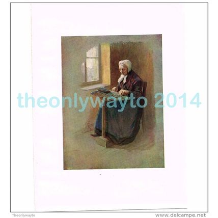 A OLD LACE-MAKER, GHENT, BELGIUM, BOOK ILLUSTRATION (PRINT), 1908