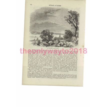 Village of Upper Ferriby, Yorks, England, Book Illustration (Print), c1858