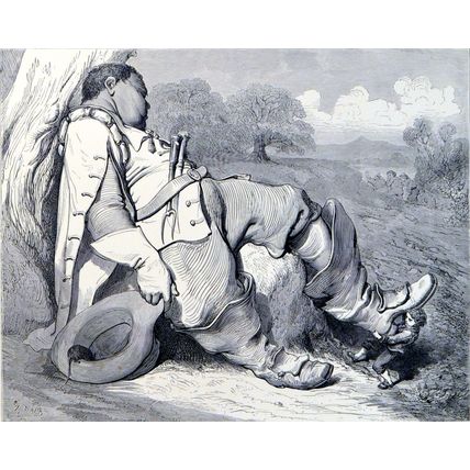 SEVEN-LEAGUE BOOTS 1885 Gustave Doré - Hop O’ My Thumb ANTIQUE ENGRAVING