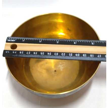 Vintage Cloisonne Enamel Brass Round Bowl Bugle Horn & Holly 5.5 " x 3.25" India