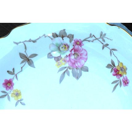 Vintage Edwin M. Knowles 1940's Blossom Time Floral Coupe Soup Bowls 6 Pc. Set