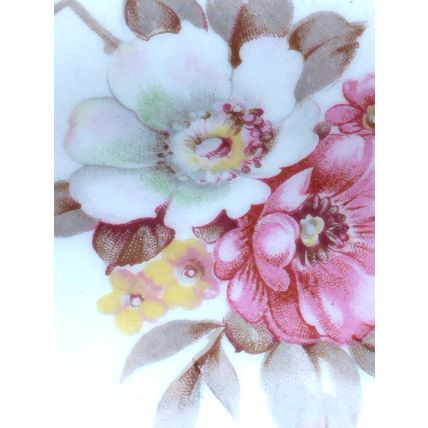 Vintage Edwin M. Knowles 1940's Blossom Time Floral Coupe Soup Bowls 6 Pc. Set
