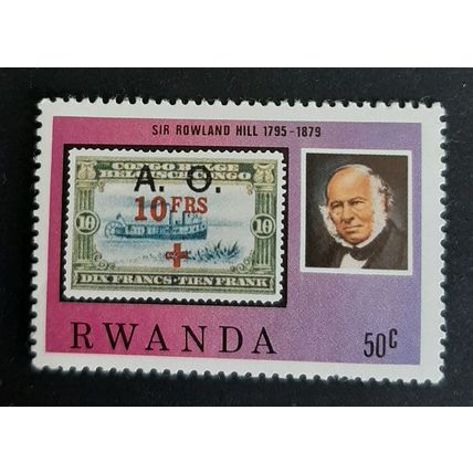 Rwanda: 1979 - 100th Anniversary of Death of Rowland Hill - 50c - MNH Stamp