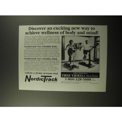 1992 NordicTrack Exercise Machine Ad - an exciting new way to achieve wellness
