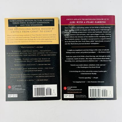 Tracy Chevalier - Falling Angels & Girl with a Pearl Earring Paperback Book Lot