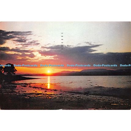 D026208 Sunset over Beauly Firth. Inverness shire and Ross shire. Dixon. 1970