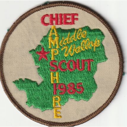 Scout Badge UK Chief Scout Visit - Middle Wallop 1985 - Used (A1)