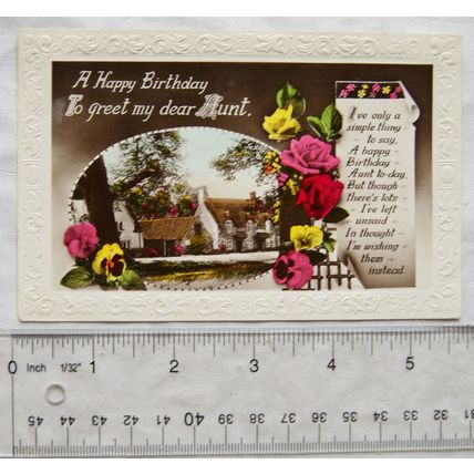1935 postcard A Happy Birthday To Greet My Dear Aunt