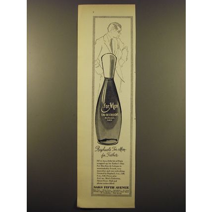 1961 Saks Fifth Avenue Advertisement - Raphael For Men Cologne
