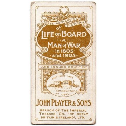 PLAYER'S CIGARETTE CARD LIFE ON BOARD A MAN OF WAR 1905 THE BUGLER