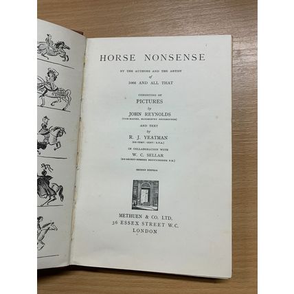1933 "HORSE NONSENSE" EQUESTRIAN HUMOUR ILLUSTRATED HARDBACK BOOK (P3)