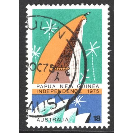 AUSTRALIA 1975: PAPUA NEW GUINEA INDEPENDENCE - 18c USED (G3)