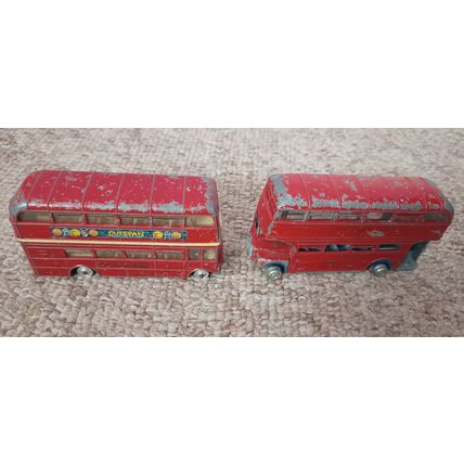 2 toy london routemaster buses by dinky toys and corgi