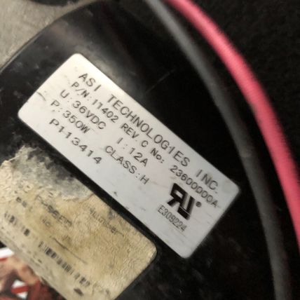 ASI Technologies Inc. Transaxle Motor 36VDC 359W Class H 991-5166 12446 11402