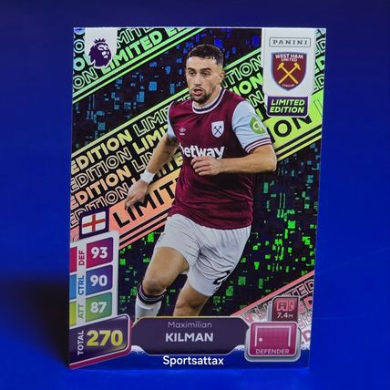 Maximilian Kilman PANINI PLUS 2025 LIMITED EDITION Card.