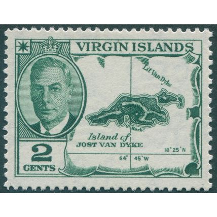 British Virgin Islands 1952 2c. deep green SG137 unused