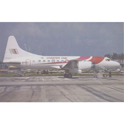 Charter One Convair CV 580 Civil Aircraft Postcard (QA277)